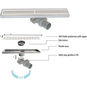 Li̇ne 4e Li̇neer Duş Kanalı 30 cm Cube Izgaralı