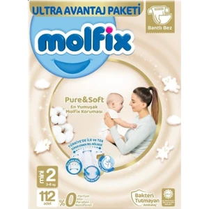 Pure&Soft Bebek Bezi 2 Beden Mini 3-6 Kg 112li Ultra Avantaj Paketi