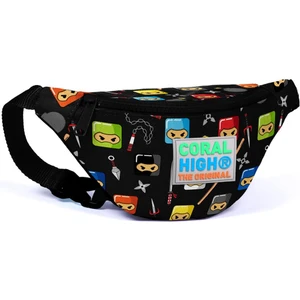 Coral High Kids Siyah Ninja Desenli Bel Çantası 22581