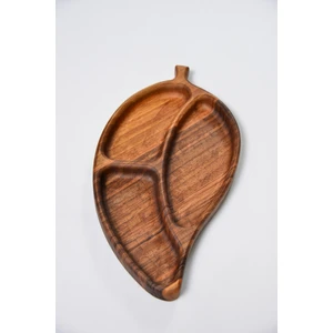 Emerald home ceviz ahşap yaprak çerezlik & sunumluk