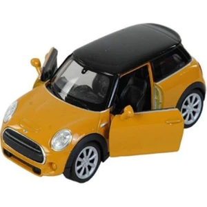 Çek Bırak Metal Mini Cooper Çocuk Araba Oyuncak 12 cm Sarı