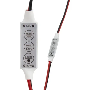 Mini Üç Tuşlu Tek Renkli LED Kontrol Cihazı ( Kırmızı- Siyah Kablo)