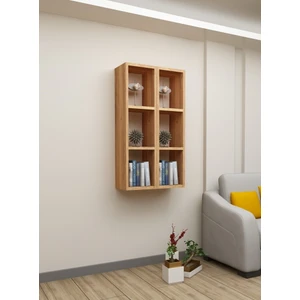 Dekormer Design Kitaplık Kahve Renk Duvar Rafı Ikili Takım