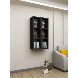 Dekormer Design Kitaplık Siyah Renk Duvar Rafı Ikili Takım