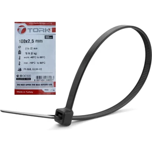 Plastik Kelepçe Kablo Bağı 100'Lü 100x2.5mm Siyah