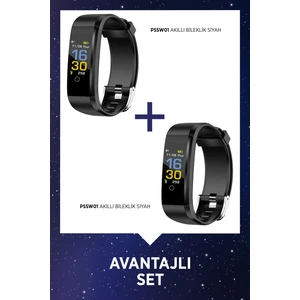 PSSW01 Smart Fit Akıllı Bileklik 2'li Set Siyah-Siyah