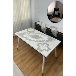 5 Parça Salon Takımı - Lüx Kadife Dantelli 5 Parça Salon Seti