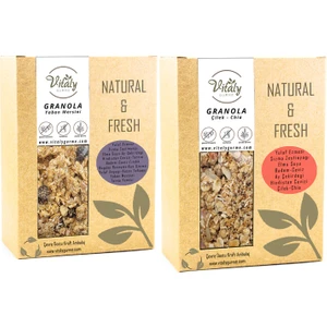 Vitaly Gurme  Katkısız Granola Yaban Mersini 320 gr ve Çilek - Chia 320 gr 2li Set