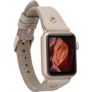 Apple Watch Uyumlu Deri Kordon 38-40-41MM Slim Rg Troklu Erc3 Bej