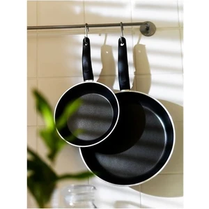 IKEA 2 Li Teflon Yapışmaz Tava Seti  Kızartma Tavası Siyah