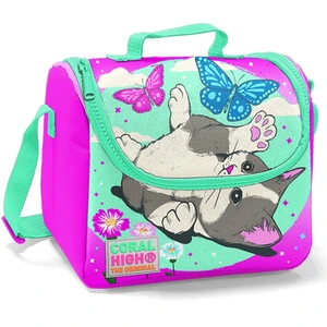 Coral High Kids Su Yeşili Pembe Kedi Desenli Thermo Beslenme Çantası 11707