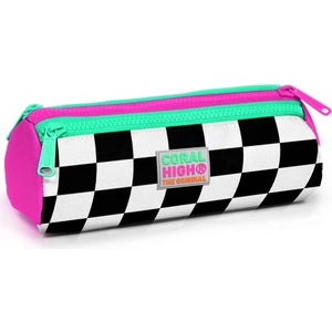 Coral High Kids Pembe Dama Desenli Üç Bölmeli Kalem Çantası 22001