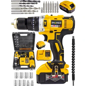21 V 1.2 Ah 13 mm Metal Mandren Darbeli Çift Akülü Vidalama Matkap + 27 Parça Pro Set Sarı