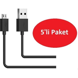 2.4A DAKSC0011-B Mikro USB Şarj Kablo - Siyah 5'li Paket