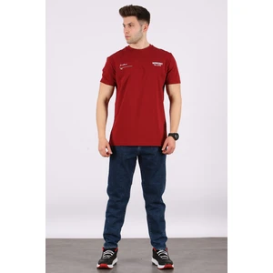 Erkek Baskılı Bordo Tişört 5805
