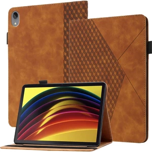 Lenovo Tab P11 J606F Için Elmas Deri Kılıf - Kahverengi