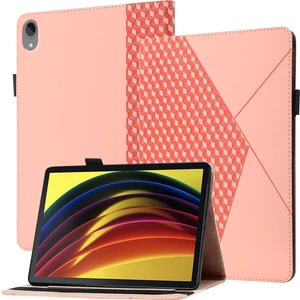 Lenovo Tab P11 J606F Için Elmas Deri Kılıf - Pembe Altın