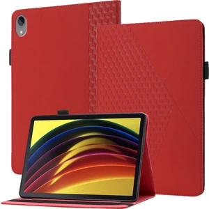 Lenovo Tab P11 J606F Için Elmas Deri Kılıf - Kırmızı