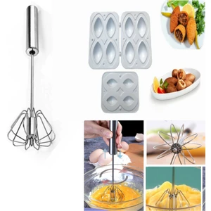 Içli Köfte Yapma Aparatı Kalıbı ve Basmalı Çırpıcı Set