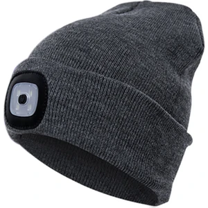 Beauty Life LED Işık Özellikli Erkek Örme Şapka - Gri (Yurt Dışından)