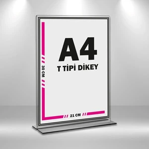 T Tipi A4 Pleksi Föylük Broşürlük-Dikey A4 Föylük-5 Li Paket