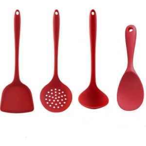 Love Home Kalınlaştırılmış Silikon Mutfak Gereçleri 4'lü Set Kırmızı (Yurt Dışından)