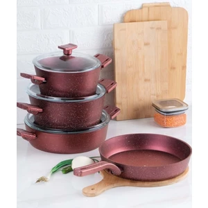 Granit Tencere Seti Dark Star / Bordo