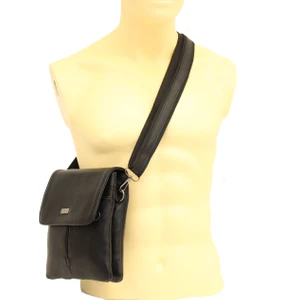 TR0021 Hakiki Deri, Omuz Askılı Erkek Portföy Çanta