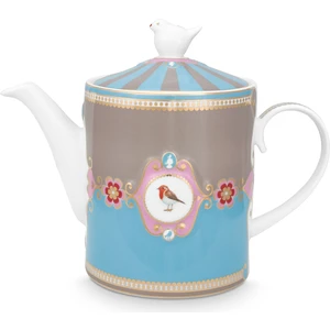 Pip Studio Love Birds Demlik, Mavi / Haki
