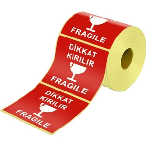 Di̇kkat Kırılır Eti̇keti̇ 80X80 mm 250'Lİ