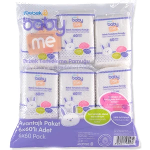 Baby Me Bebek Temizleme Pamuğu 6X60 Adet