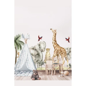 Safari Hayvanları Büyük Boy Çocuk Odası Dekorasyon Sticker Seti