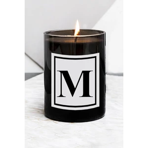 Lyn Home & Decor M Harfi Büyük Boy Siyah Bardak Mum