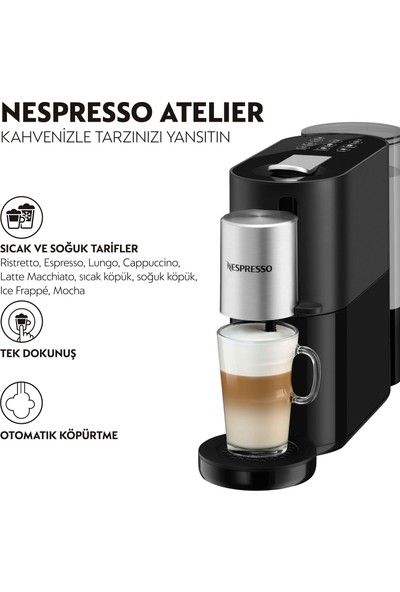 Nespresso Atelier S85 Kahve Makinesi, Siyah