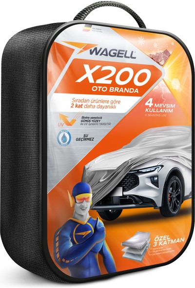 Wagell Sedan Araçlar İle Uyumlu X200 Oto Araç Brandası
