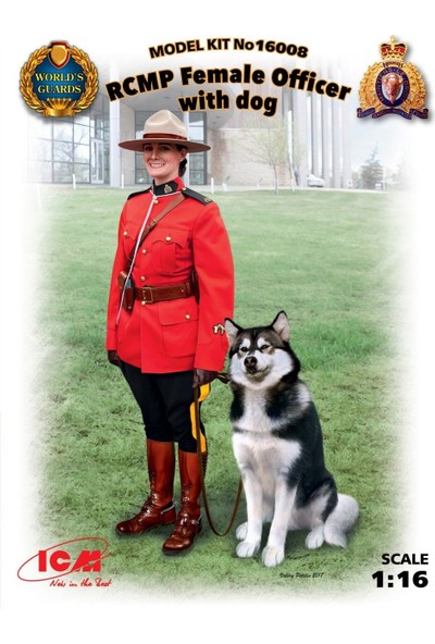 ICM 16008 1/16 Rcmp Female Officer With Dog New Molds