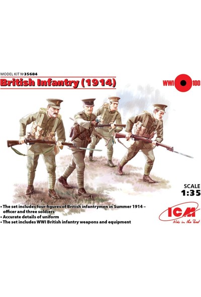 ICM 35684 1/35 British Infantry 1914 4 Figures