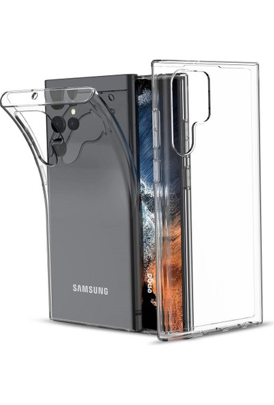 Engo Samsung Galaxy S22 Ultra Şeffaf Kılıf Soft Silikon