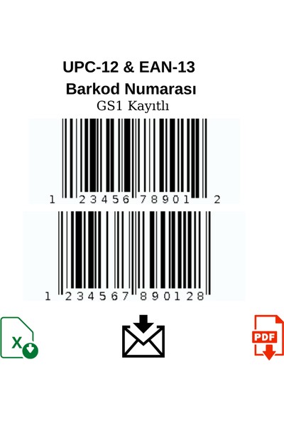 50 Adet Upc Ean Gtin Barkodu Numarası Ürün Listeleme Barkodu Gs1 Kayıtlı