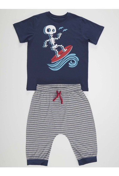 Mushi Dalga Sörfü Erkek Çocuk T-Shirt Kapri Takım