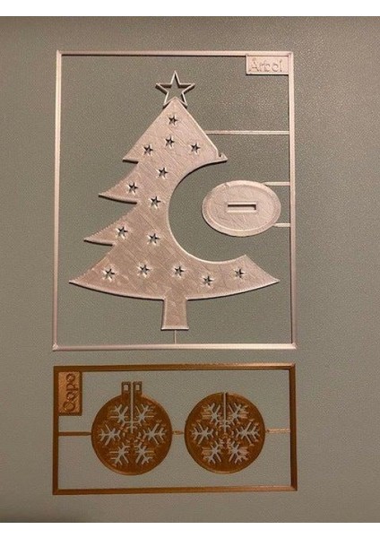 Kar Tanesi Noel Ağacı Kiti Kartı Plastik Aparat