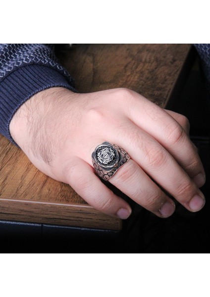 925 Ayar Gümüş Süleyman Mührü Davud Yıldızı Taşsız Erkek Yüzük modelleri