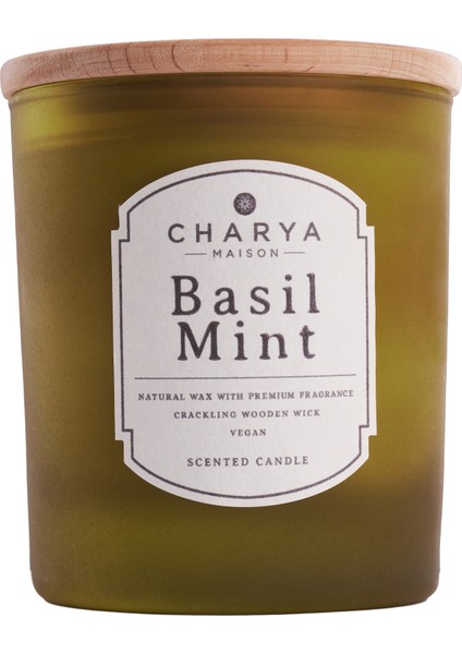 Charya Maison Basil Mint 230 G Doğal ve Vegan Mum