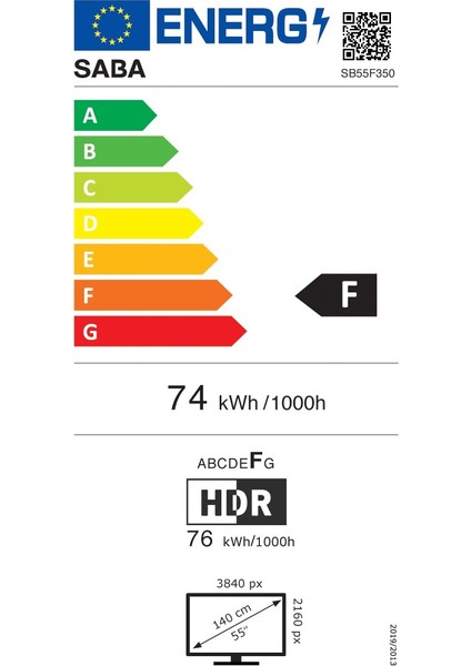 SB55F350 55" 140 Ekran Uydu Alıcılı 4K Ultra HD Android Smart LED TV