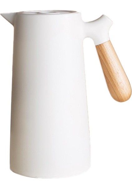 SunniMix 1l Büyük Termal Kahve Carafe Yalıtımlı Vakum Şişesi Cezve Beyaz
