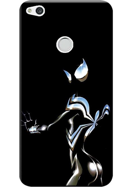 Huawei P9 Lite 2017 Kılıf Desen Baskılı Silikon Kapak Black Spider Girl STK:607