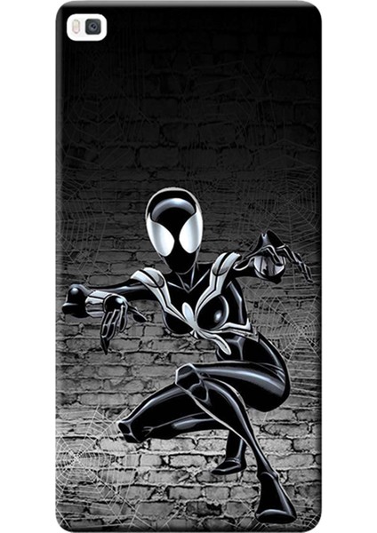 Huawei P8 Kılıf Desen Baskılı Silikon Kapak Spider Girl STK:608