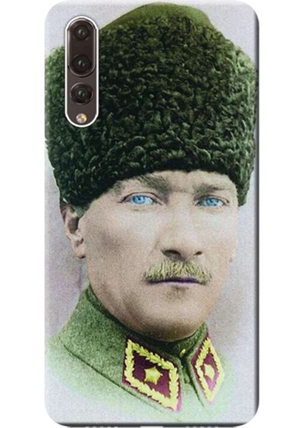 Huawei P20 Pro Kılıf CLT-L09 Desen Baskılı Silikon Kapak Mustafa Kemal Atatürk STK:392