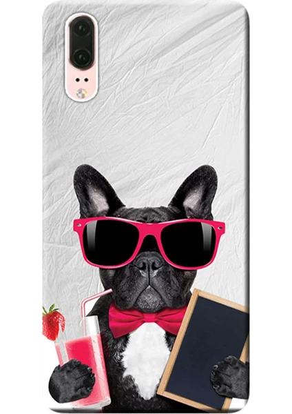 Huawei P20 Kılıf EML-L09 Desen Baskılı Silikon Kapak Artist Köpek STK:461