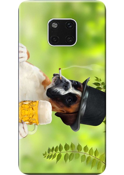 Huawei Mate 20 Pro Kılıf (LYA-L09) Desen Baskılı Silikon Kapak Efkarlı Köpek STK:203